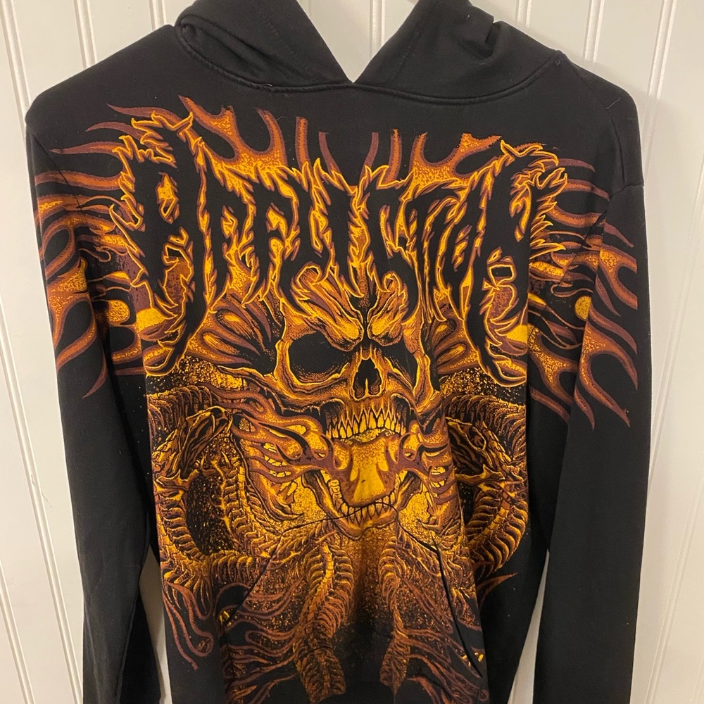 Black and Orange Graphic Hoodie